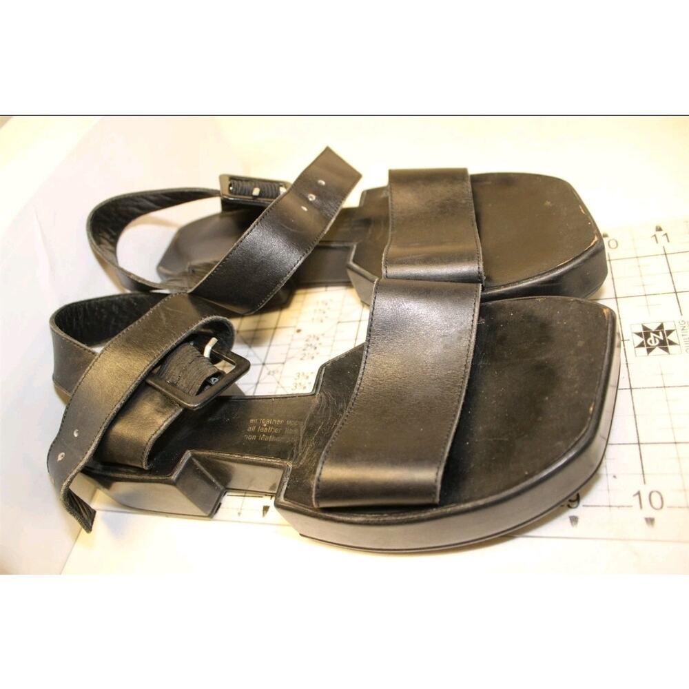 Robert Clergerie France Leather Square Sandal Platform Shoes 7.5 EXCELLENT 👌 - Picture 7 of 8